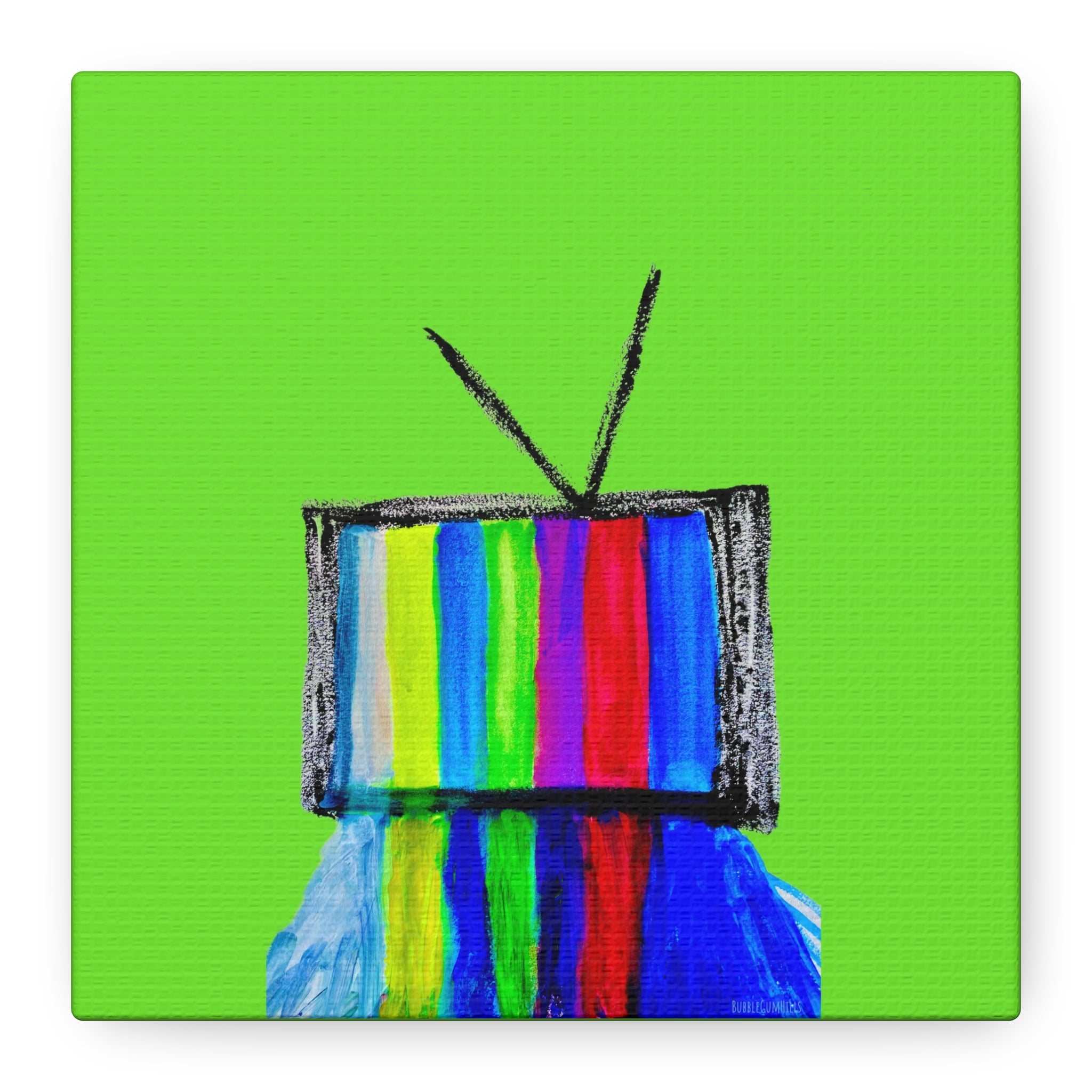 Retro TV Pop Matte Wall Art Canvas