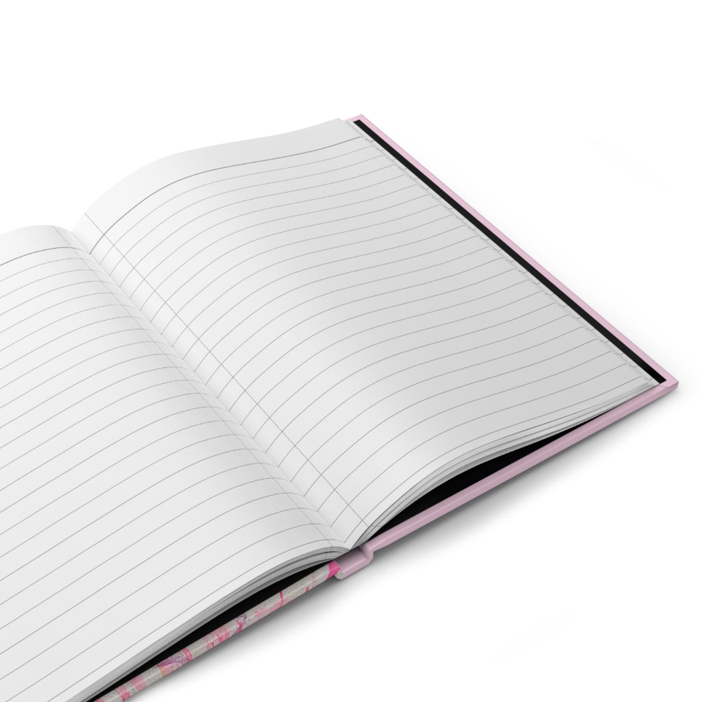 Cute Pink UFO Spaceship Hardcover Journal – "We Come in Pink" Artistic Journal, Diary, Notebook - Lined 150 Pages