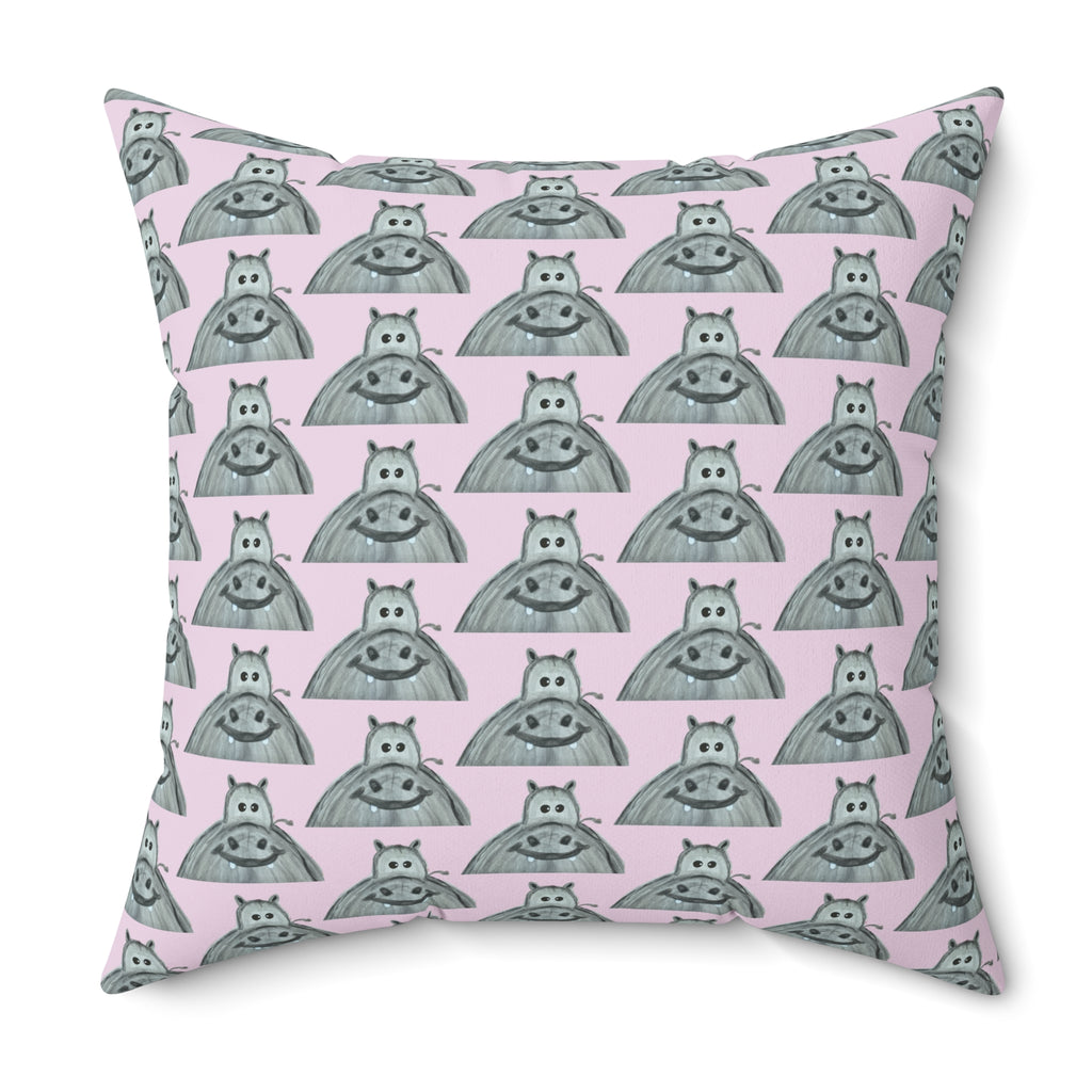Hippo Floral Decorative Throw Pillow