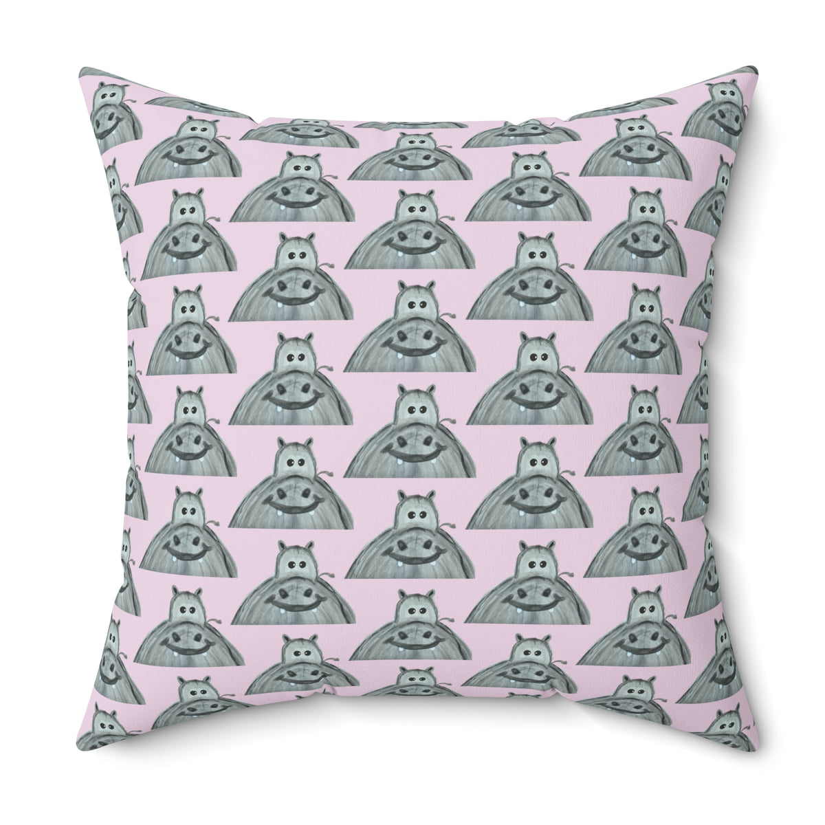 Hippo Floral Decorative Throw Pillow