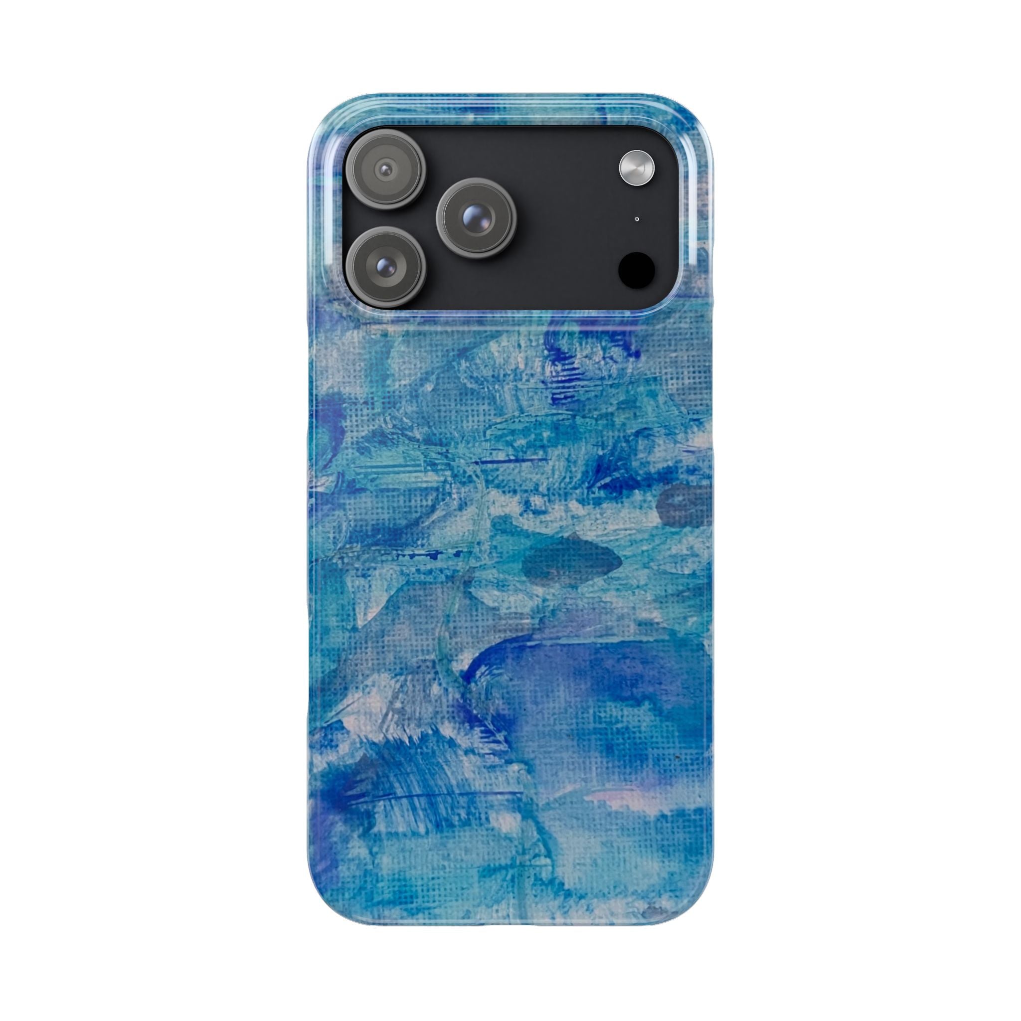 Blue Watercolor Slim Phone Case — Abstract Ocean Art Protective Cover