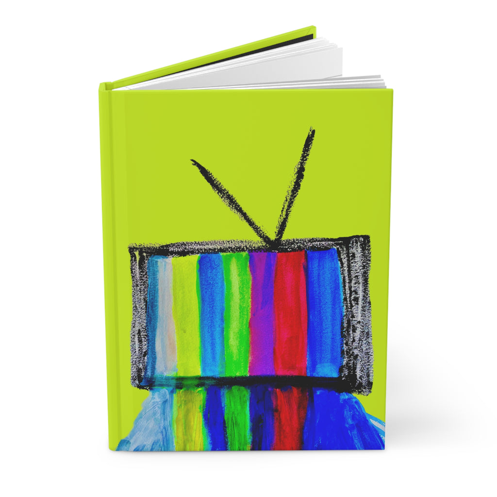 Retro TV Art Hardcover Journal — Colorful Test Pattern Notebook