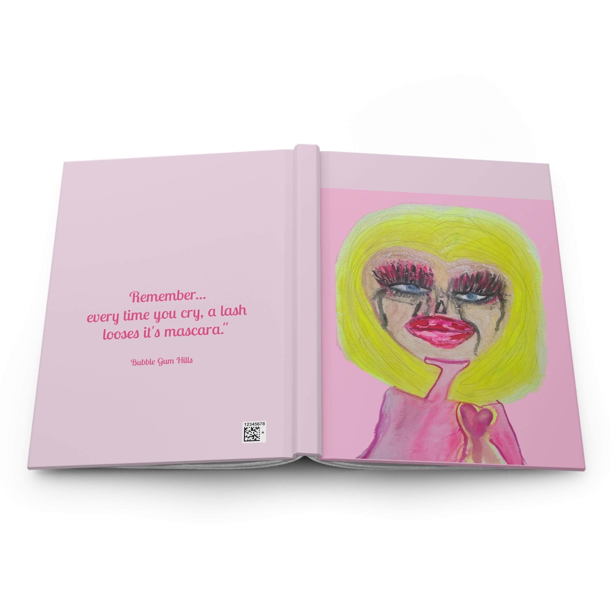 Blondie Pop Art Hardcover Journal — Pink Pop Portrait Art Notebook Journal Diary 150 Page Lined Pages