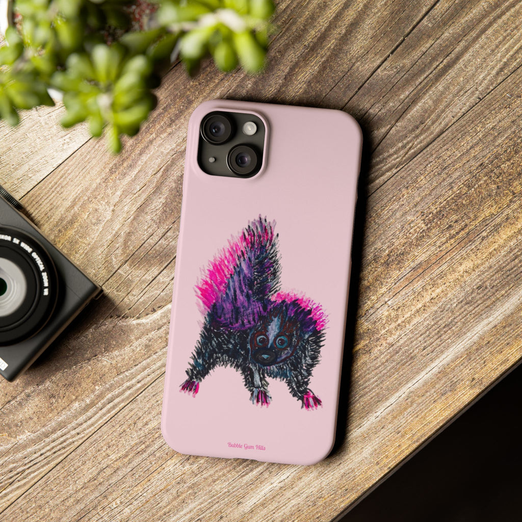 Pink Baby Punk Skunk Slim Mobile Phone Case — Cute Retro Animal Phone Cover
