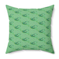Green Birds Flock Vibrant Lime Decorative Throw Pillow