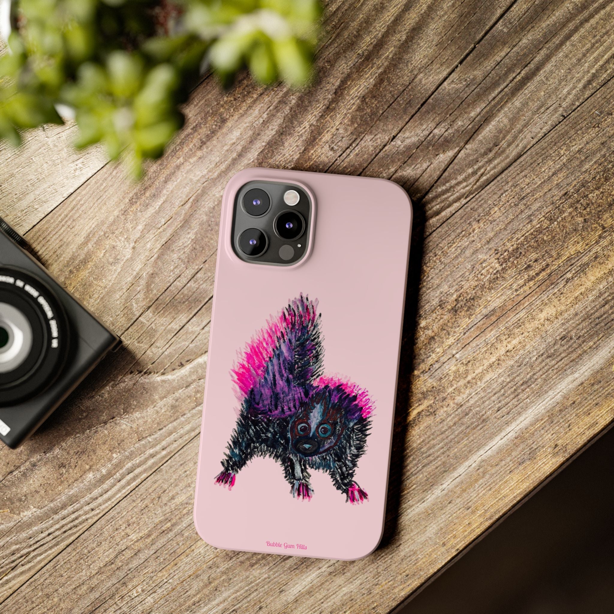 Pink Baby Punk Skunk Slim Mobile Phone Case — Cute Retro Animal Phone Cover
