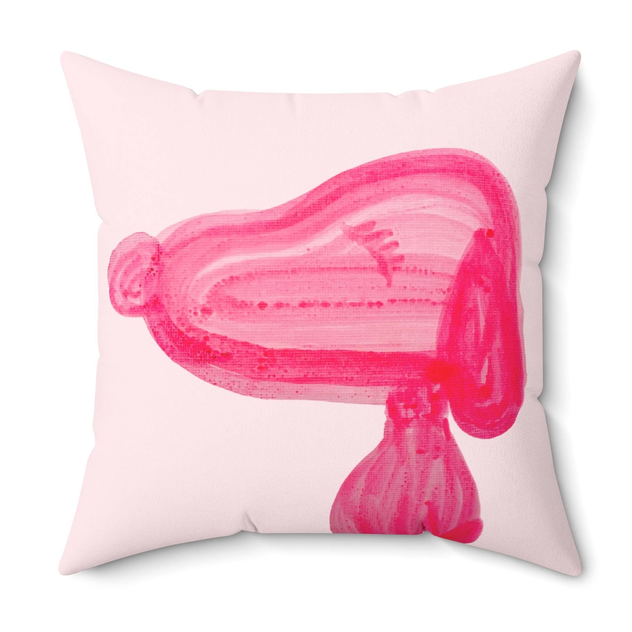 Pink Bubble Gum Pup Decorative Pillow