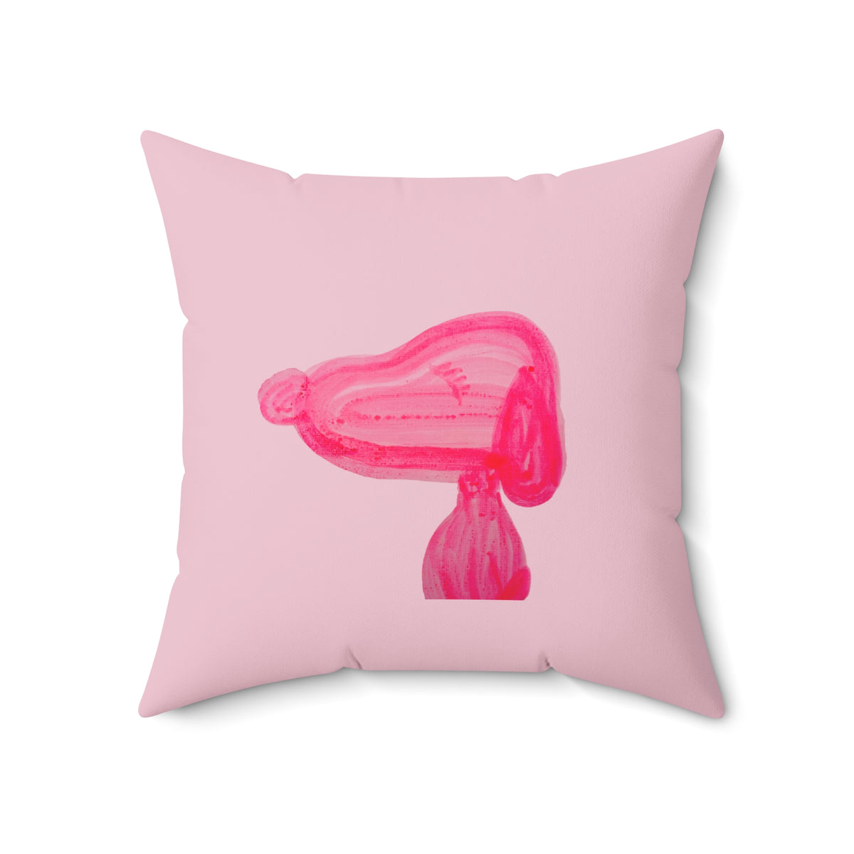 Pink Bubble Gum Pop Art Puppy Dog Square Decorative Throw Pillow -  Dopamine Decorative Pillow for Dog Lovers