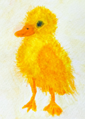 Illustration of a yellow duckling on a light background