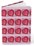 Journal Lined Notebook with heart Matte Hardcover  Red Pink Girl Gift Best friends Unique Gifts Hearts I choose me 