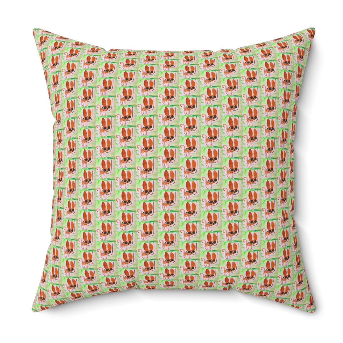 Tiny Chihuahua Dog Walk Pattern Square Throw Pillow- Novelty Dopamine Pillow for Dog Lovers